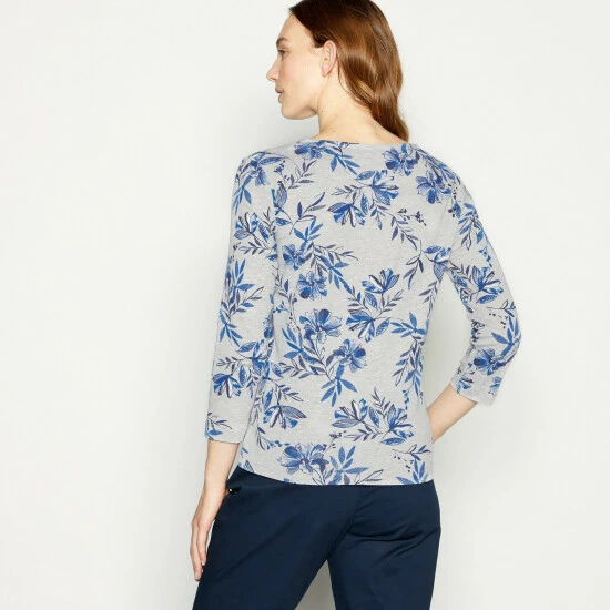 Maine Floral Print Square Neck Top For Female 5 Maine Floral Print Square Neck Top For Female - Image 3