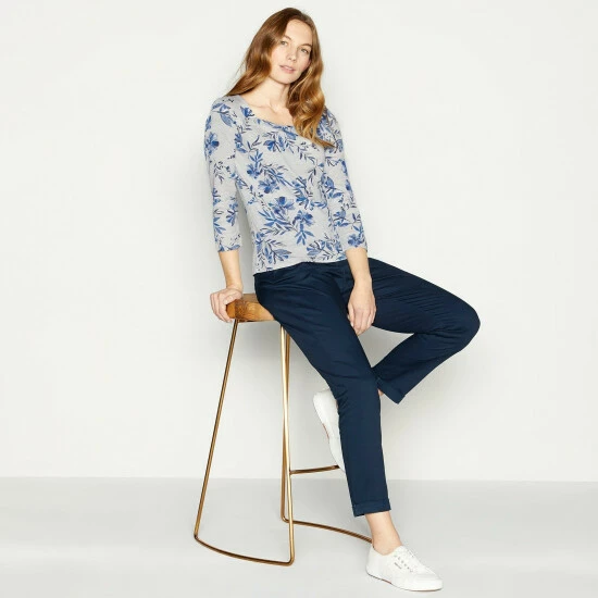 Maine Floral Print Square Neck Top For Female 6 Maine Floral Print Square Neck Top For Female - Image 4