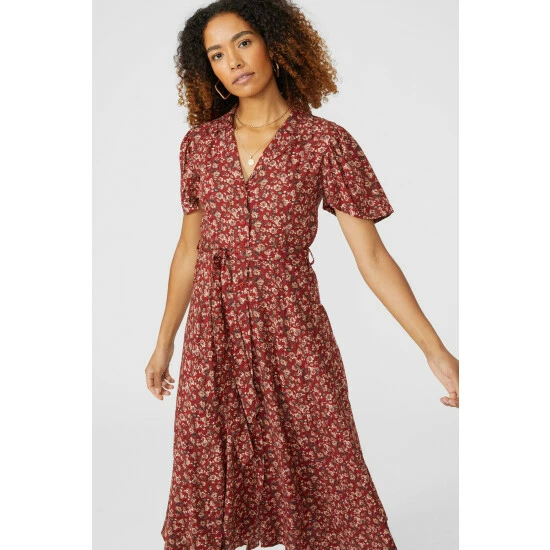 Maine Button Through Floral Printed Midi Dress For Female 4 Maine Button Through Floral Printed Midi Dress For Female - Image 2