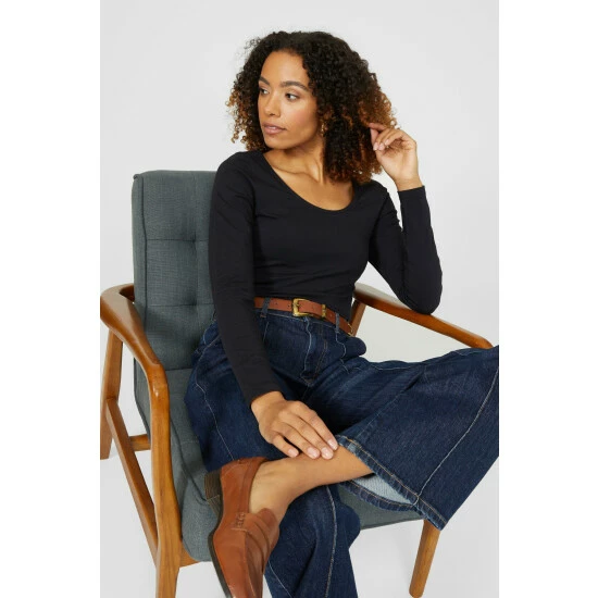 Maine Scoop Neck Cotton Stretch Top For Female 7 Maine Scoop Neck Cotton Stretch Top For Female - Image 5