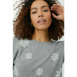 Maine Snowflake Cashmere Blend Jumper For Female -Maine New England Shop unnamed file 4345