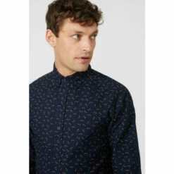 Maine Long Sleeve Arrow Print Oxford Shirt For Male -Maine New England Shop unnamed file 4487