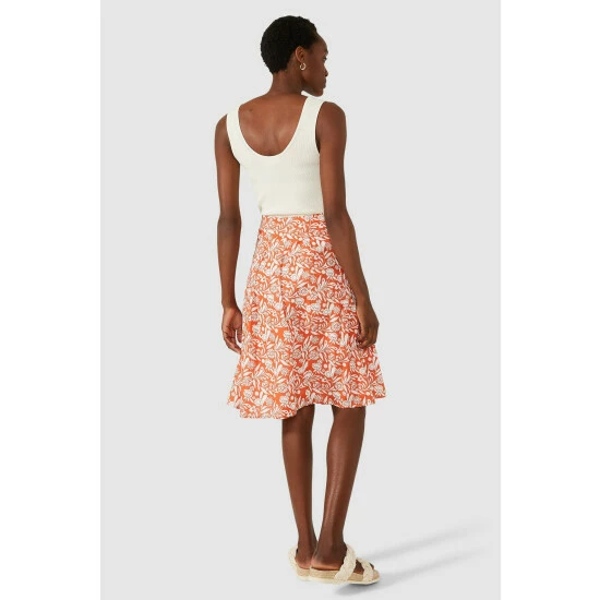 Maine Rustic Floral Print Slub Skirt For Female 5 Maine Rustic Floral Print Slub Skirt For Female - Image 3