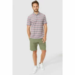 Maine Texture Double Stripe Polo For Male -Maine New England Shop unnamed file 4575