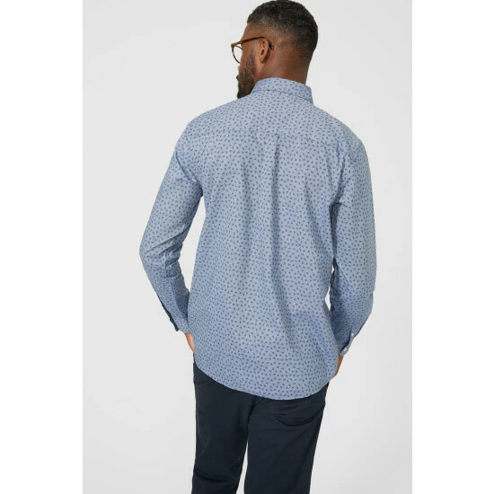 Maine Ditsy Print Long Sleeve Shirt For Male 5 Maine Ditsy Print Long Sleeve Shirt For Male - Image 4