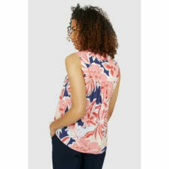 Maine Sleeveless Big Leaves Button Through Shirt For Female -Maine New England Shop unnamed file 4655