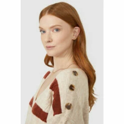 Maine Cable Stripe V Neck Jumper For Female -Maine New England Shop unnamed file 496