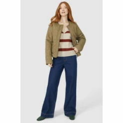 Maine Cable Stripe V Neck Jumper For Female -Maine New England Shop unnamed file 498