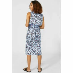 Maine Sleeveless Ditsy Print Belted Wrap Dress For Female -Maine New England Shop unnamed file 542