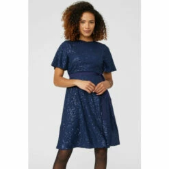 Maine Angel Sleeve Sequin Fit And Flare Dress For Female -Maine New England Shop unnamed file 569