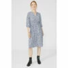 Maine ¾ Sleeve Notch Neck Midi Dress For Female