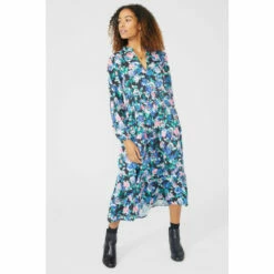 Maine Blurred Floral Printed Midi Tiered Dress For Female -Maine New England Shop unnamed file 619