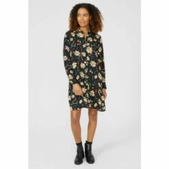Maine Long Sleeve Button Through Floral Printed Dress For Female