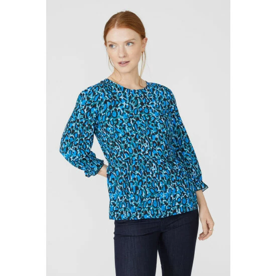 Maine Animal Print Frill Detail Top For Female 9 Maine Animal Print Frill Detail Top For Female - Image 7