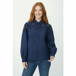 Maine Longsleeve Broderie Detail Shirt For Female