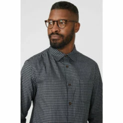Maine Long Sleeve Mini Gingham Shirt For Male