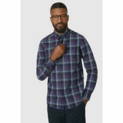 Maine Blurred Check Shirt For Male