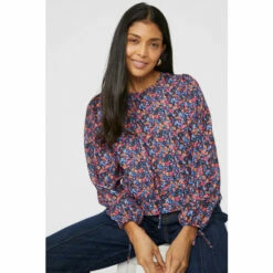 Maine Printed Blouse With Tie Detail For Female -Maine New England Shop unnamed file 742