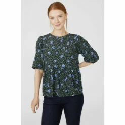 Maine ¾ Sleeve Peplum Top For Female -Maine New England Shop unnamed file 749
