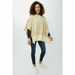 Maine Shortsleeve Stripe Poncho For Female