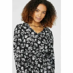 Maine Long Sleeve Belted Print Swing Dress For Female -Maine New England Shop unnamed file 791