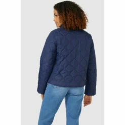 Maine Side Pocket Quilted Padded Jacket With Removable Scarf For Female -Maine New England Shop unnamed file 812
