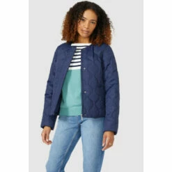 Maine Side Pocket Quilted Padded Jacket With Removable Scarf For Female -Maine New England Shop unnamed file 813