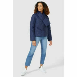 Maine Side Pocket Quilted Padded Jacket With Removable Scarf For Female -Maine New England Shop unnamed file 814