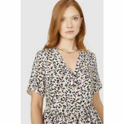 Maine Leopard Print V Neck Dress For Female -Maine New England Shop unnamed file 824