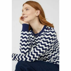 Maine Zig Zag Crew Neck Jumper For Female -Maine New England Shop unnamed file 865