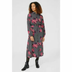 Maine Bold Flower Printed Midi Shirt Dress For Female -Maine New England Shop unnamed file 885