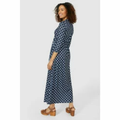 Maine Spot Print Collar Wrap Jersey Dress For Female -Maine New England Shop unnamed file 971