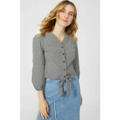 Maine Gingham Tie Front Shirt For Female -Maine New England Shop unnamed file 988