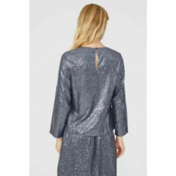 Maine Long Sleeve Sequin Top For Female -Maine New England Shop unnamed file 998